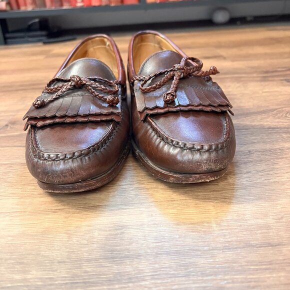 Allen Edmonds Cognac Leather Tassel Dress Shoes - Picture 4 of 11
